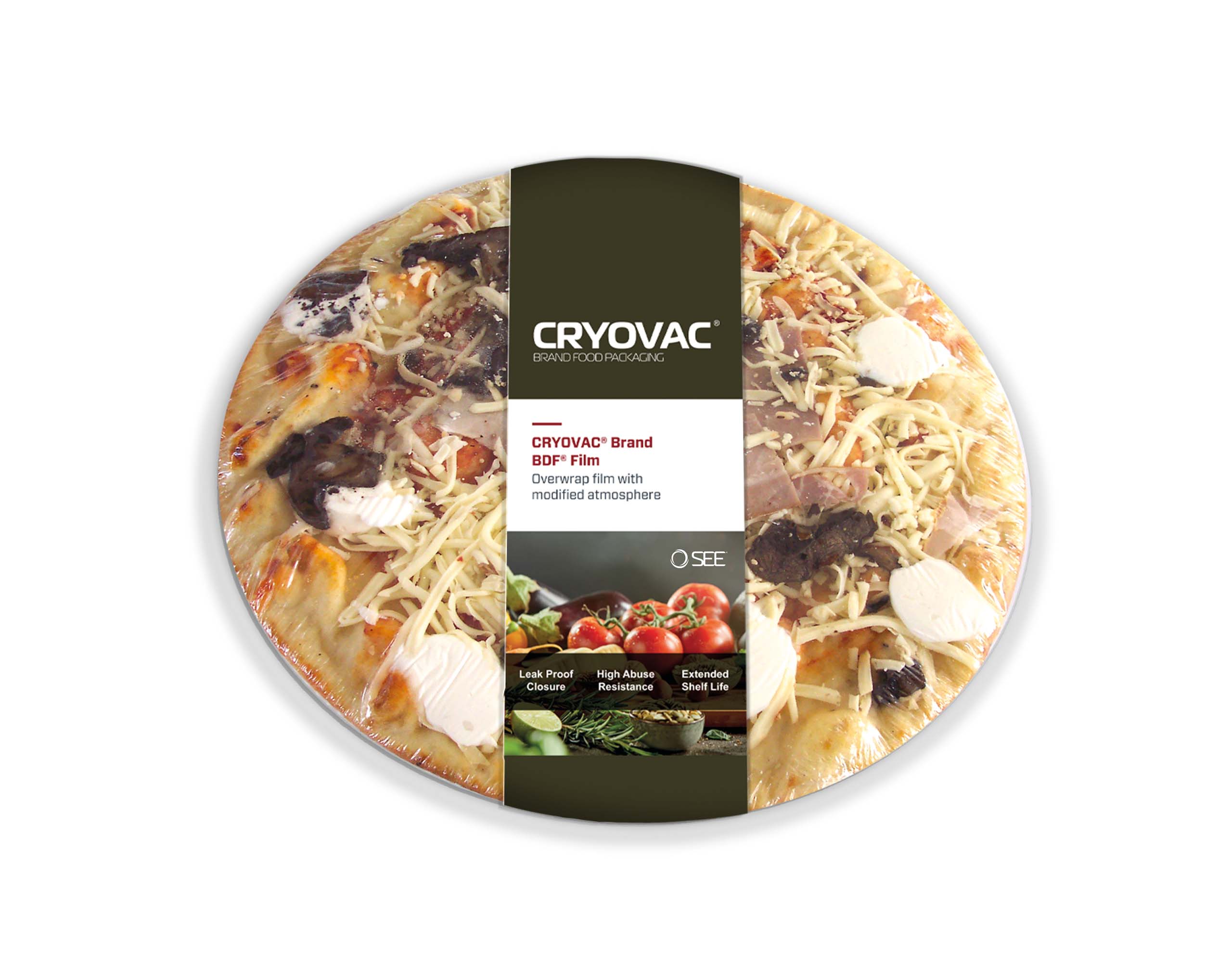 CRYOVAC BDF Recycle Ready Barrier Display Film Krimpverpakking pizza
