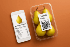 QR Codes on fruit packaging